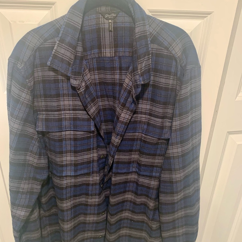 Stadium Blue Plaid Flannel Shirt by Russell Wilson’s Goodman Brand